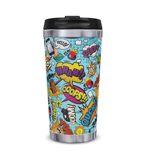 Blue Pop Art, Travel Mug.
