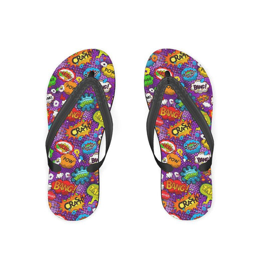 Purple Pop Art, Flip Flops.