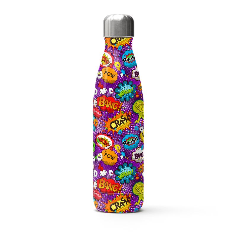 Purple Pop Art, Stainless Steel Thermal Bottle.