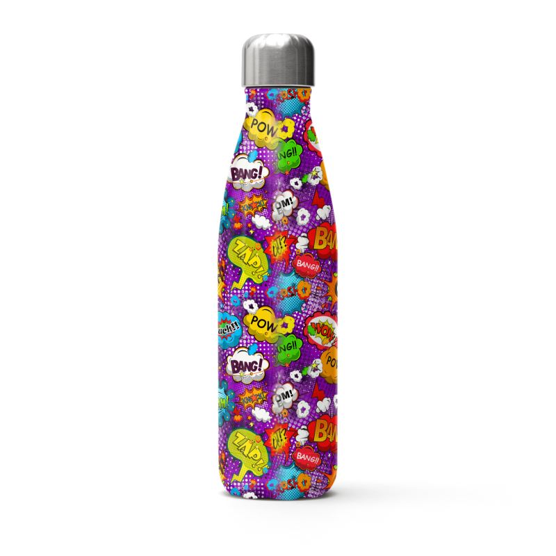 Purple Pop Art, Stainless Steel Thermal Bottle.