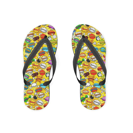 Yellow Pop Art, Flip Flops.