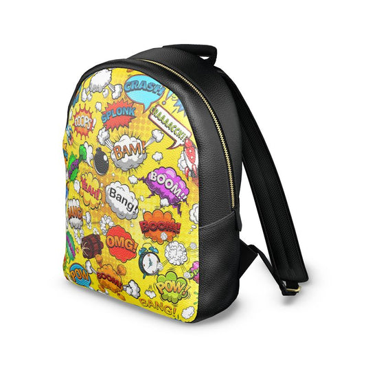 Yellow Pop Art, Colville Leather Backpack.