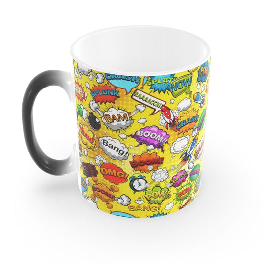 Yellow Pop Art, Heat Changing Mug.