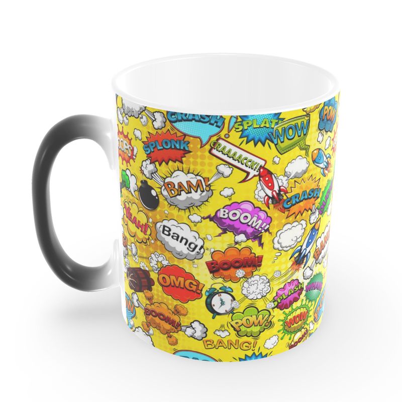 Yellow Pop Art, Heat Changing Mug.