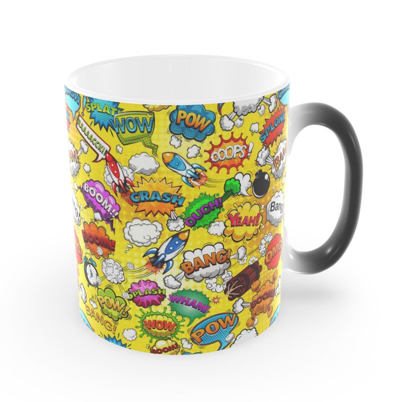 Yellow Pop Art, Heat Changing Mug.