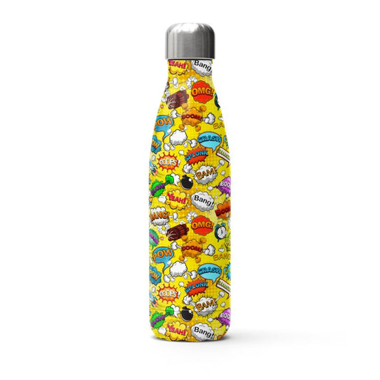 Yellow Pop Art, Stainless Steel Thermal Bottle.