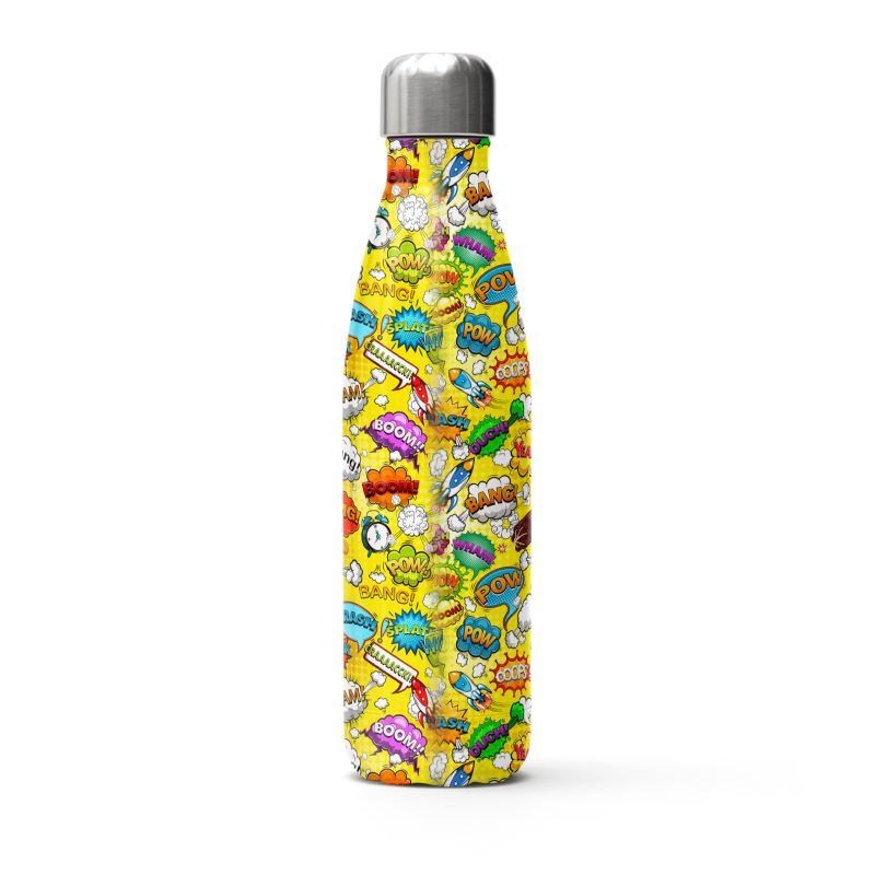 Yellow Pop Art, Stainless Steel Thermal Bottle.