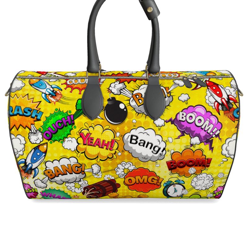 Yellow Pop Art, Duffle Bag.