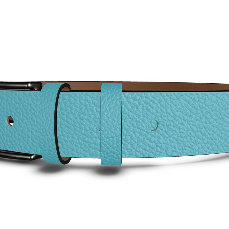 Blue Leather Belt.