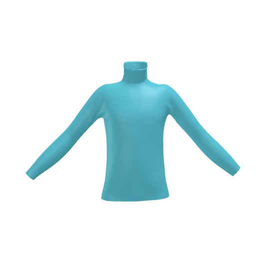 Blue Slim Fit Roll Neck.