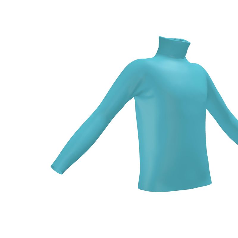 Blue Slim Fit Roll Neck.