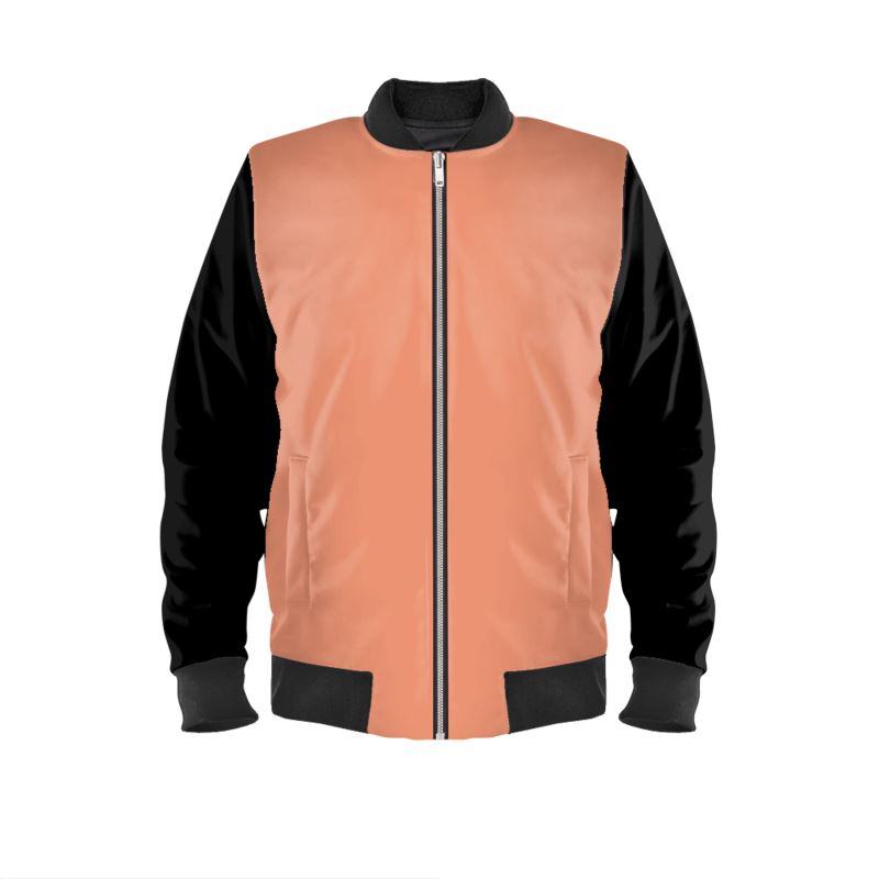 Apricot & Black Bomber Jacket.