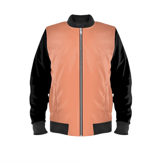 Apricot & Black Bomber Jacket.