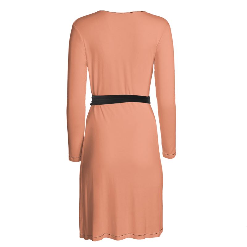 Apricot Wrap Dress.