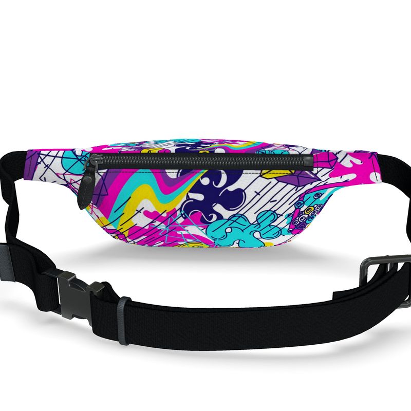 Psychedelic Art Leather Fanny Pack.