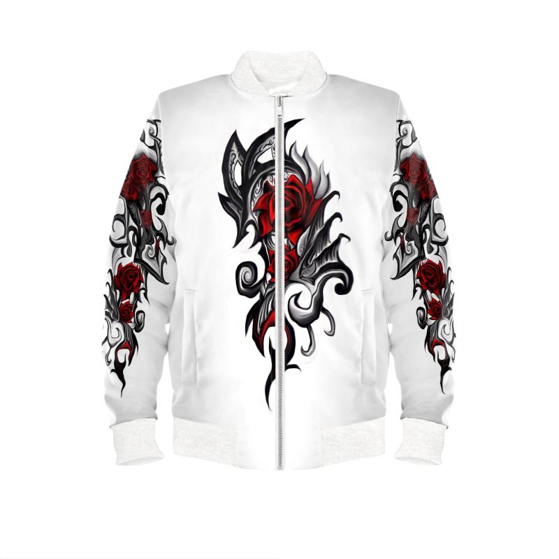 Tattoo Red Rose  Bomber Jacket.