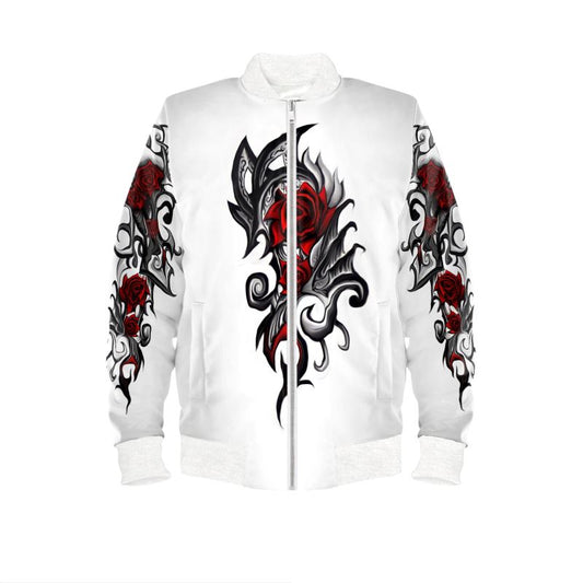 Tattoo Red Rose Bomber Jacket.