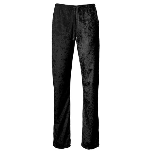 Crushed Velour Unisex Trousers, Plain Black, Vexx_Art.