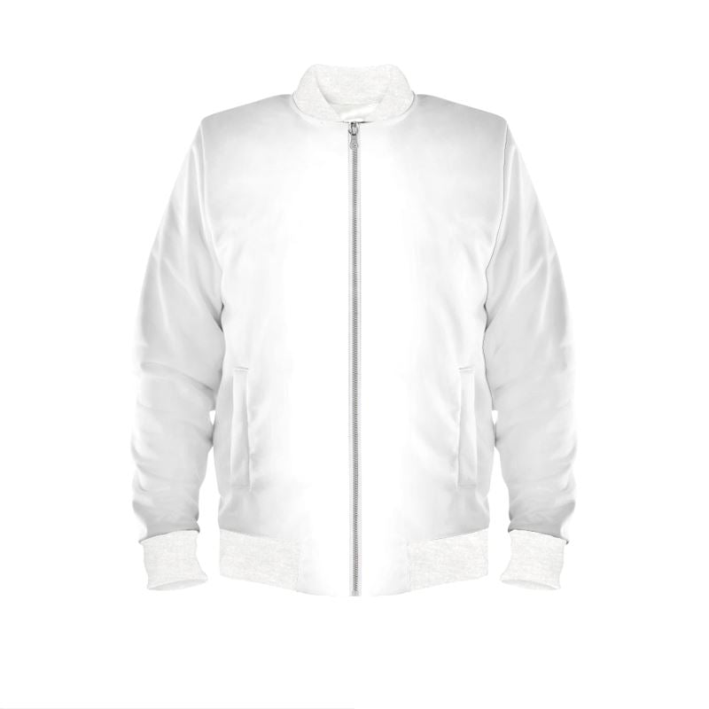 White Electrono-fest Bomber Jacket Reversible Silk Bomber Jacket.