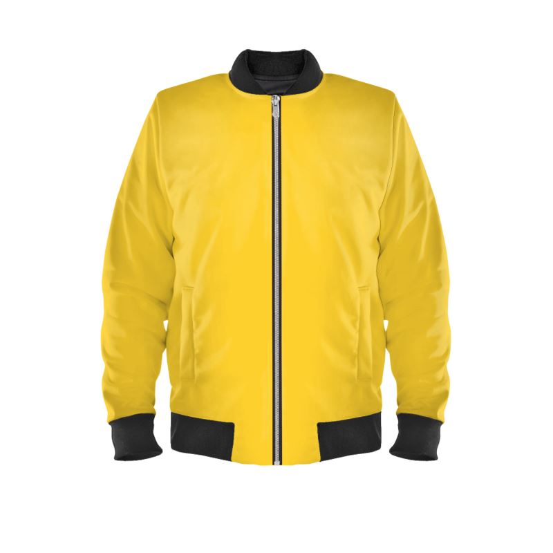 Vexx_Art, Yellow, Reversible Silk Bomber Jacket.