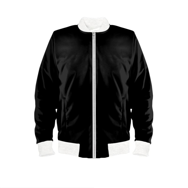White, Keep Calm & Draw Art, Reversible Silk Bomber Jacket.