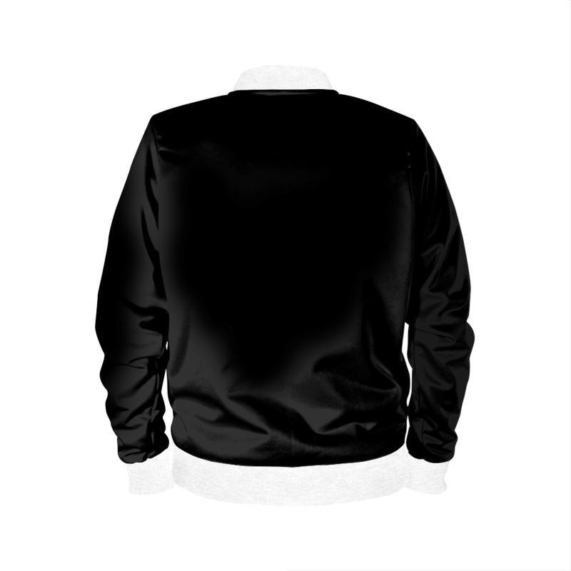 White, Keep Calm & Draw Art, Reversible Silk Bomber Jacket.